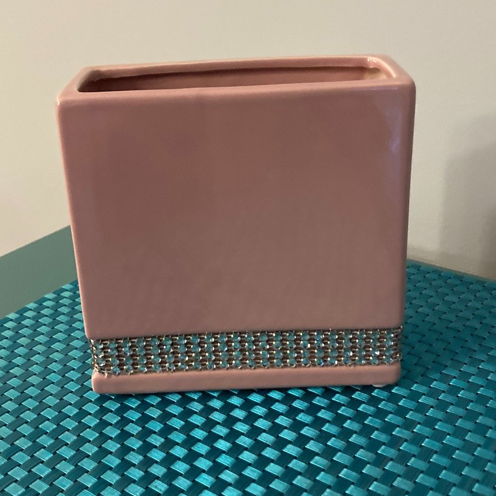 Bling Bling Vase Vintage Item EUC Light Mauve